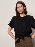 Good To Go Tie Front Tee Black