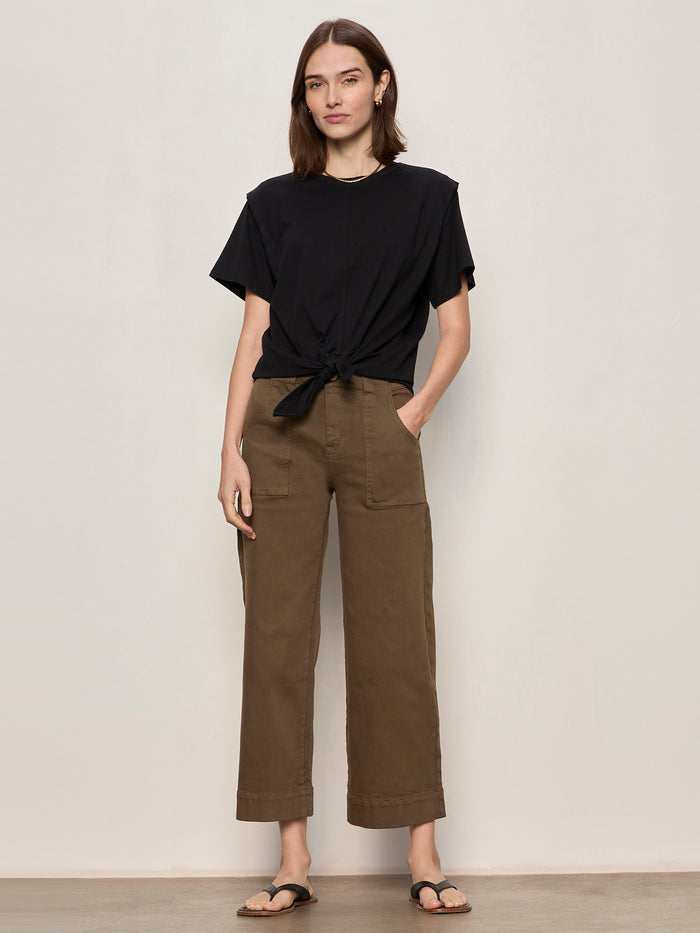 Good To Go Tie Front Tee Black
