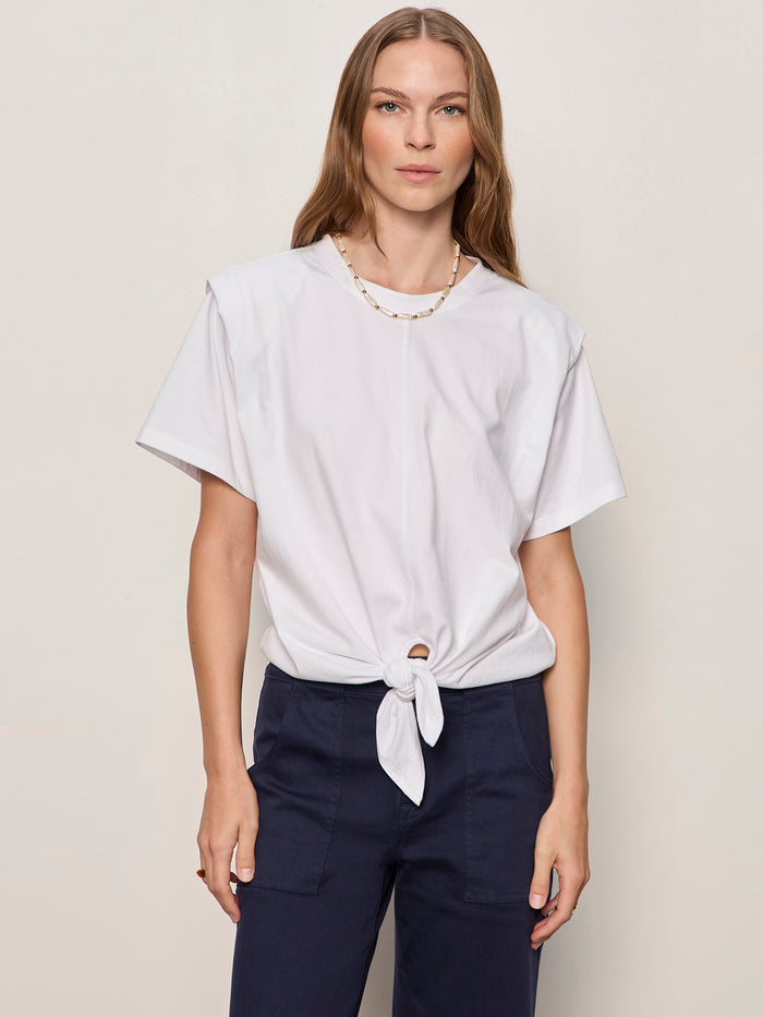 Good To Go Tie Front Tee White