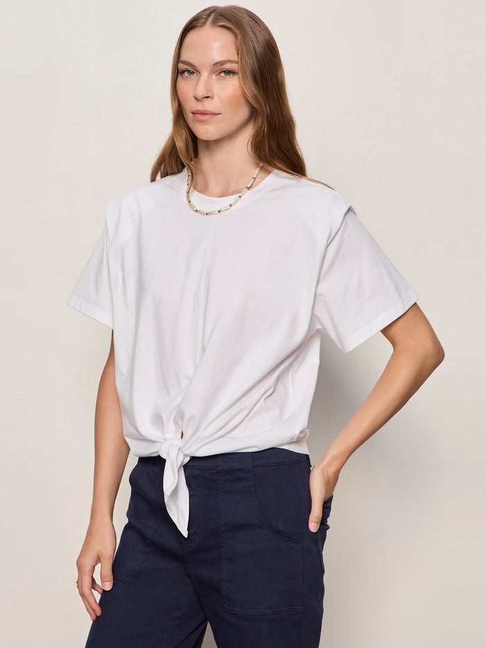 Good To Go Tie Front Tee White