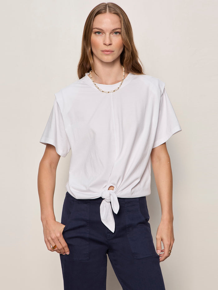 Good To Go Tie Front Tee White
