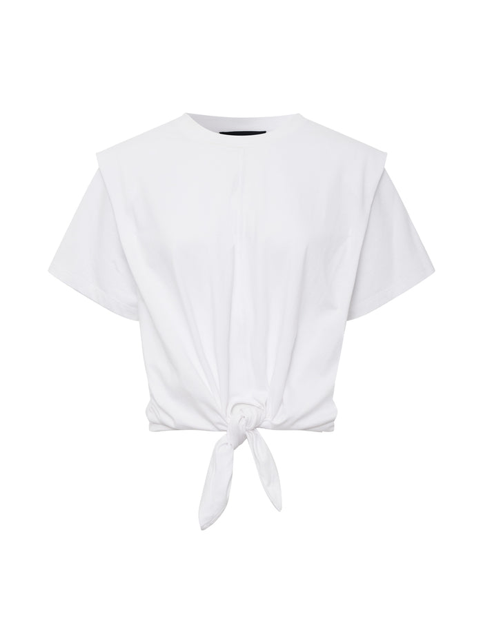 Good To Go Tie Front Tee White