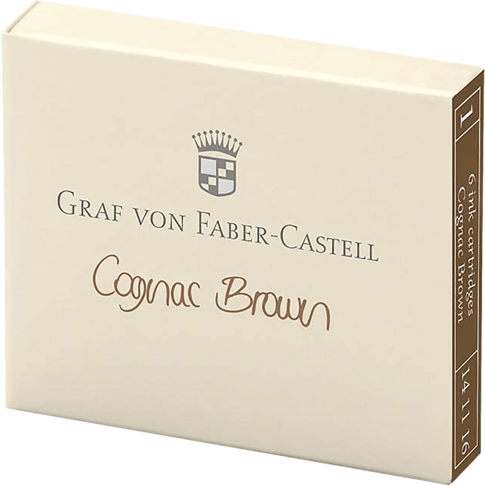 Graf Von Faber-Castell Cognac Brown Ink Cartridges /Box 6 - Pen Boutique Ltd