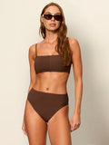 High Leg High Rise Bikini Bottom Espresso