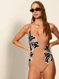 High Leg Scoop Neck One-Piece Toasted Coconut
