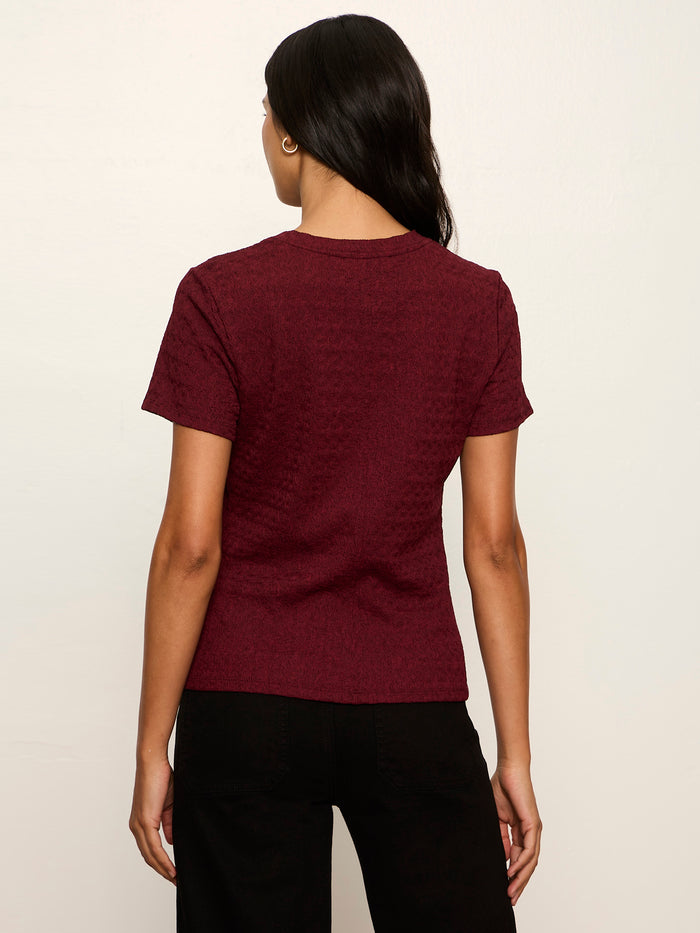 Icon Textured Tee Bordeaux
