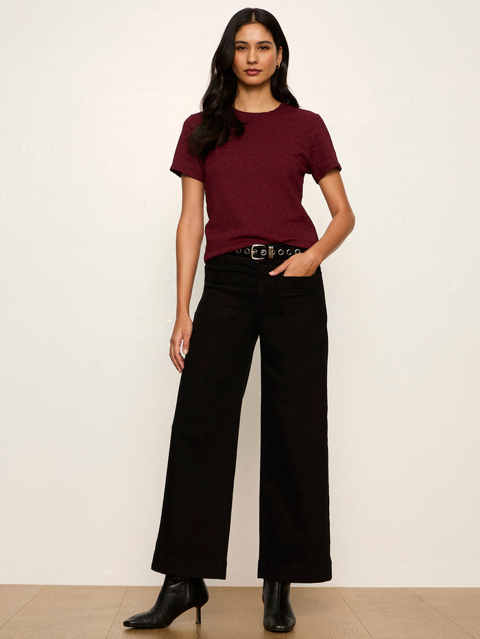 Icon Textured Tee Bordeaux