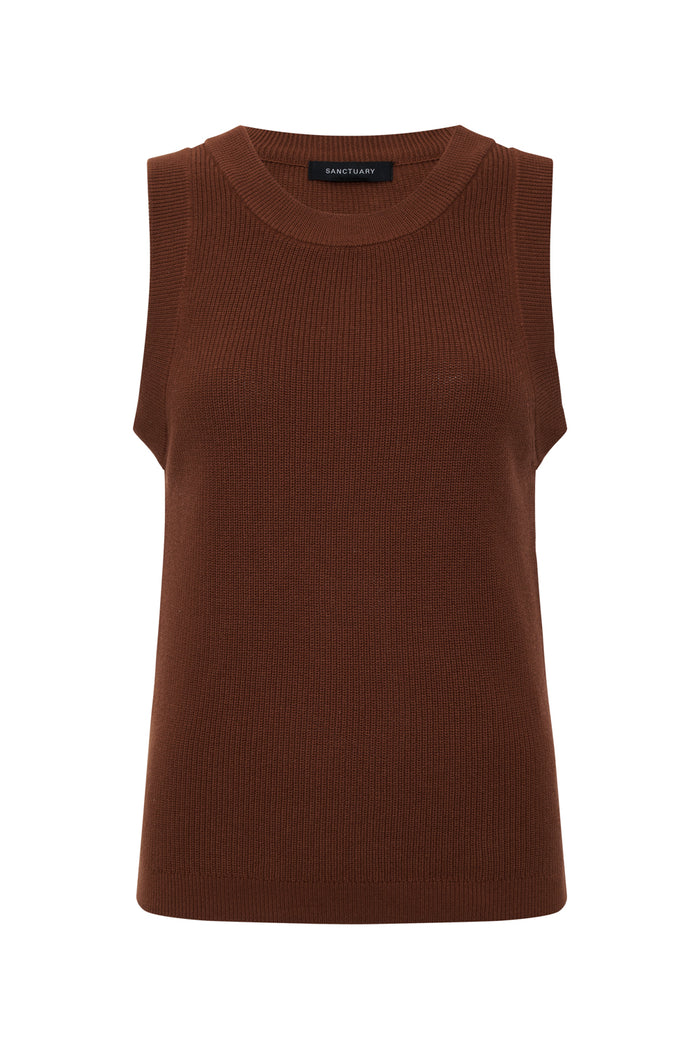 In The Mix Sweater Tank Ancient Clay