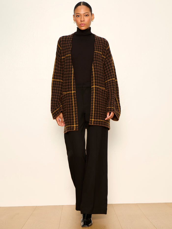 Jacquard Coatigan Golden Plaid