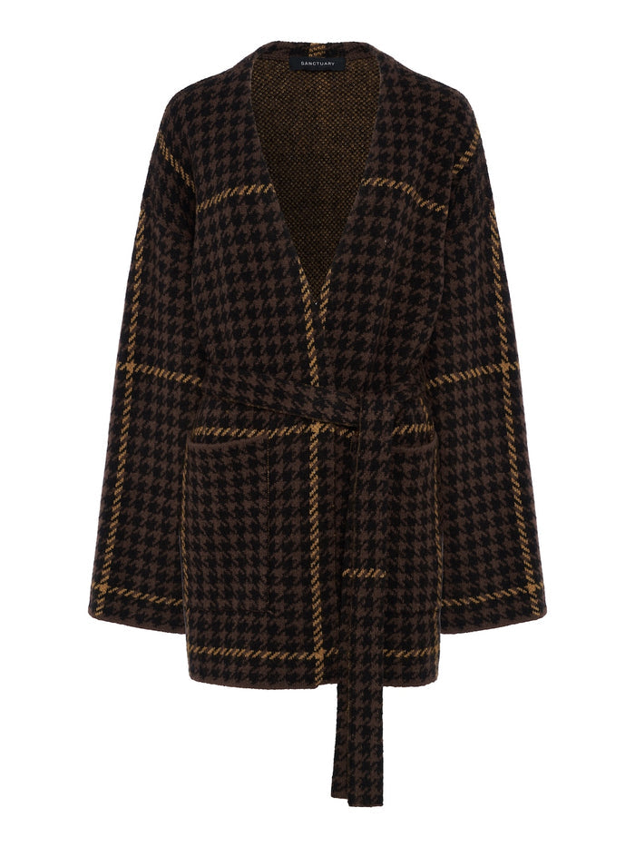 Jacquard Coatigan Golden Plaid