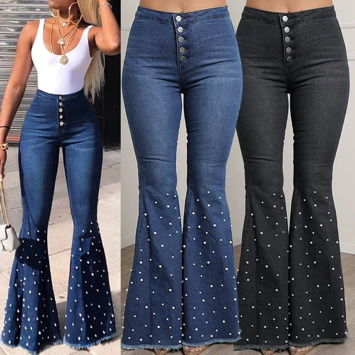 Jeans Amazon Stretch Denim Pants Beaded