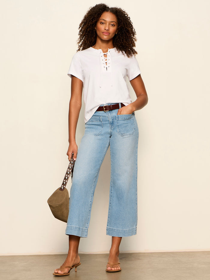 Lace Up Timeless Tee White