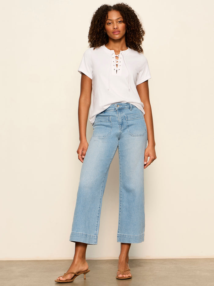 Lace Up Timeless Tee White