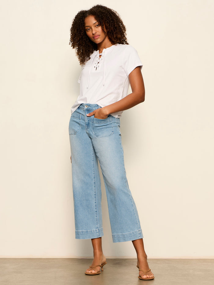 Lace Up Timeless Tee White