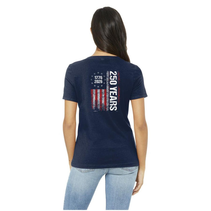 Ladies Bella Distressed V-Neck