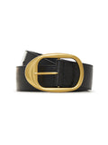 Leather Daily Wide Belt Black