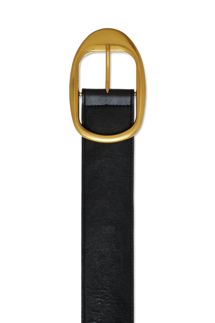 Leather Daily Wide Belt Black