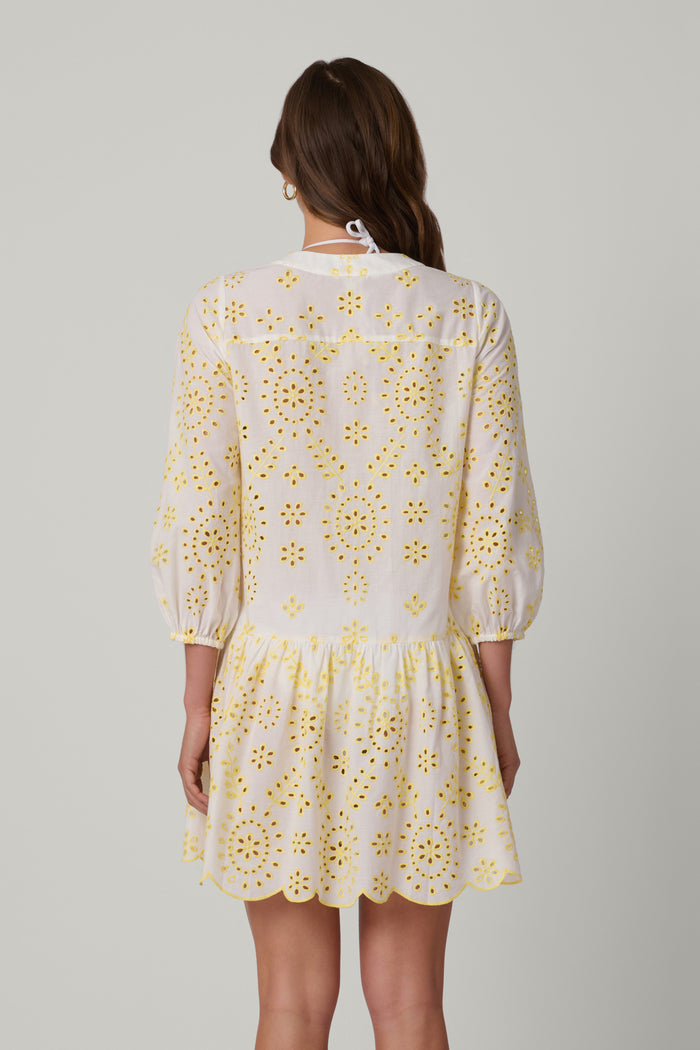 Lemon and White Umbrella Mini Dress