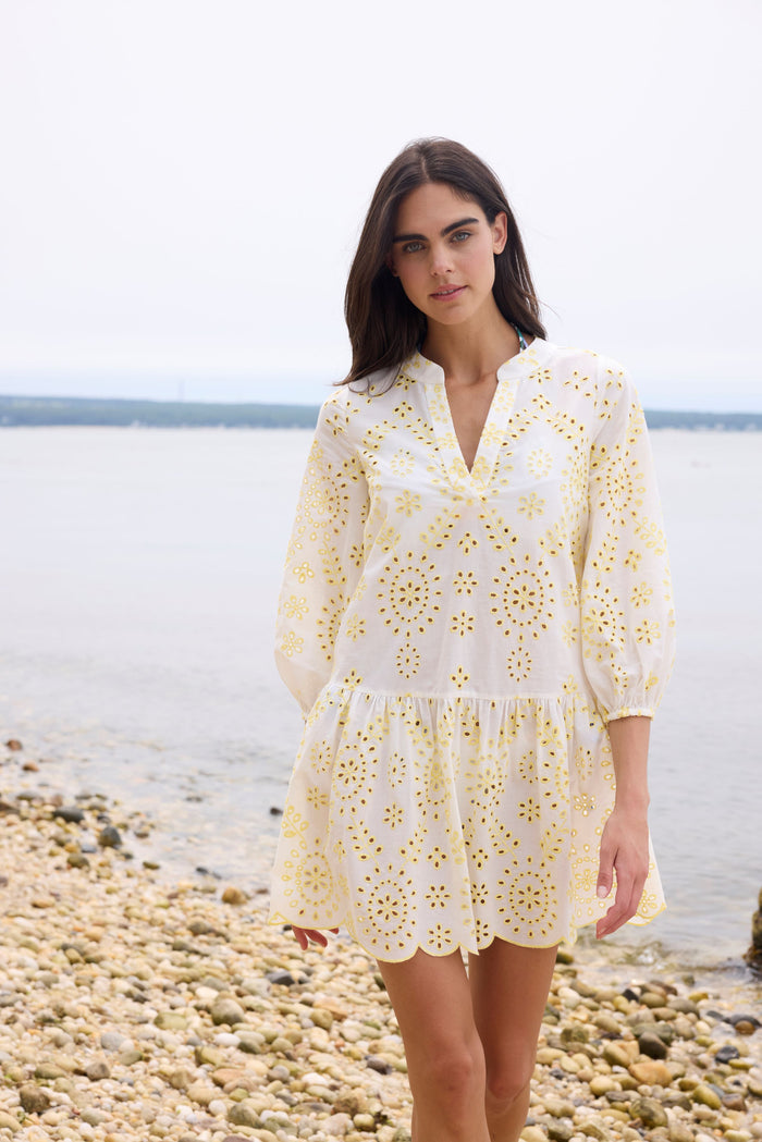Lemon and White Umbrella Mini Dress