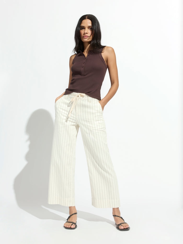 Lily Cropped Pant Setting Sun Stripe