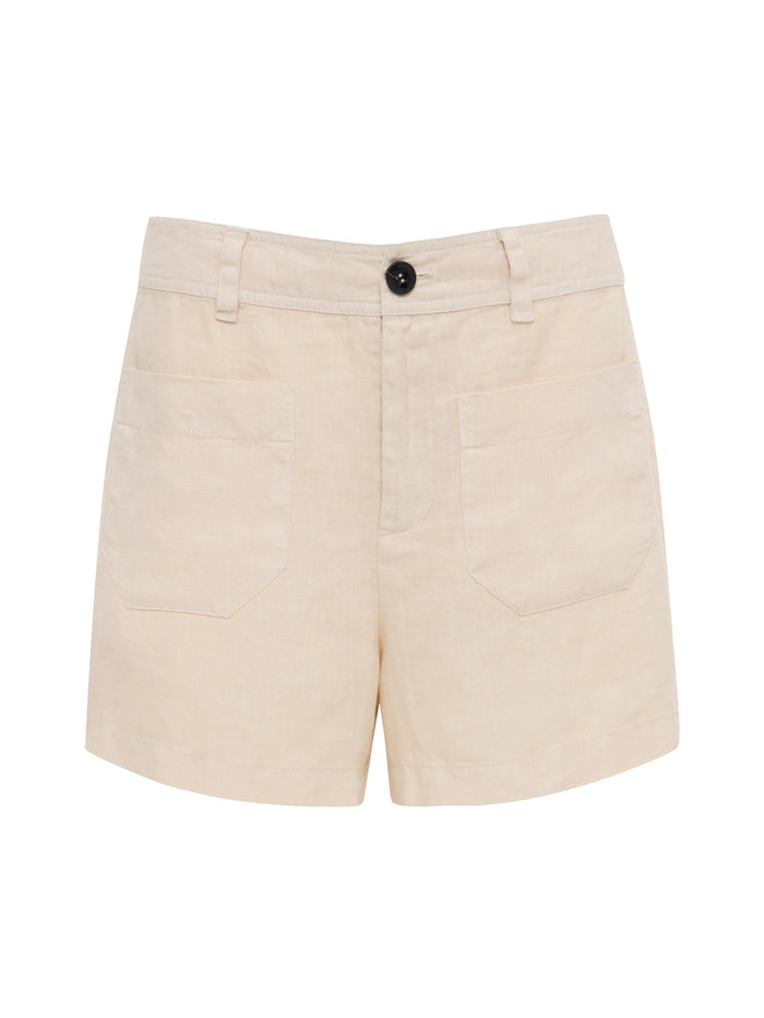cream shorts on a white background