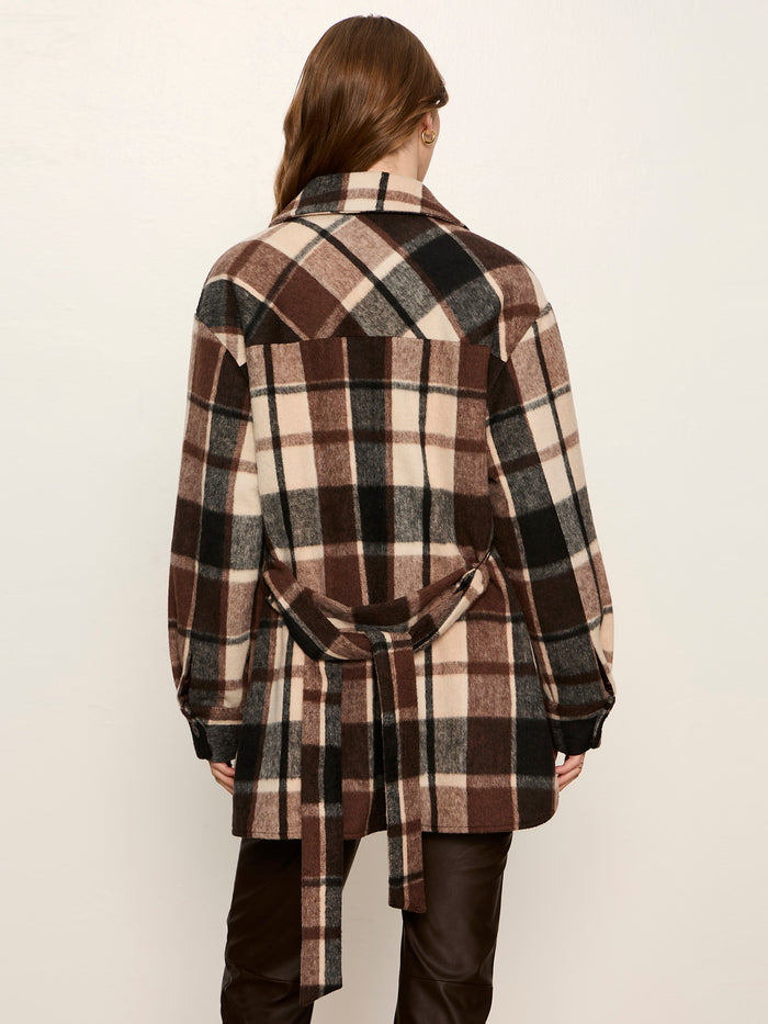 Locket Plaid Coat Espresso Martini Plaid