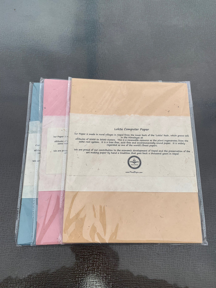 Lokta A4 Size Printer Paper – Vegetable Dyed – Pack of 25 - Pen Boutique Ltd