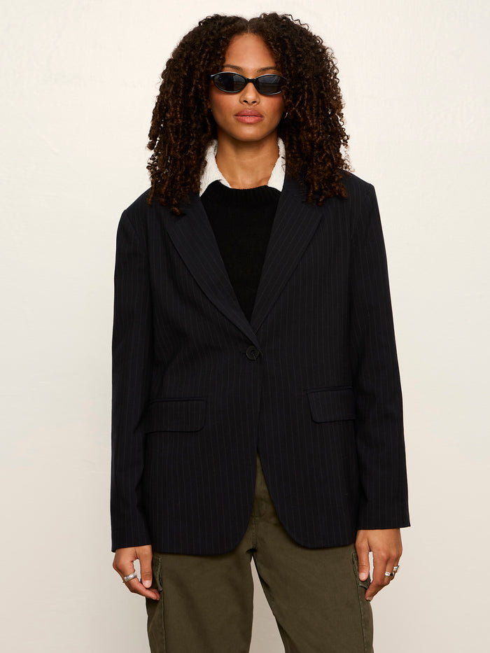 Maci Blazer Navy Pinstripe