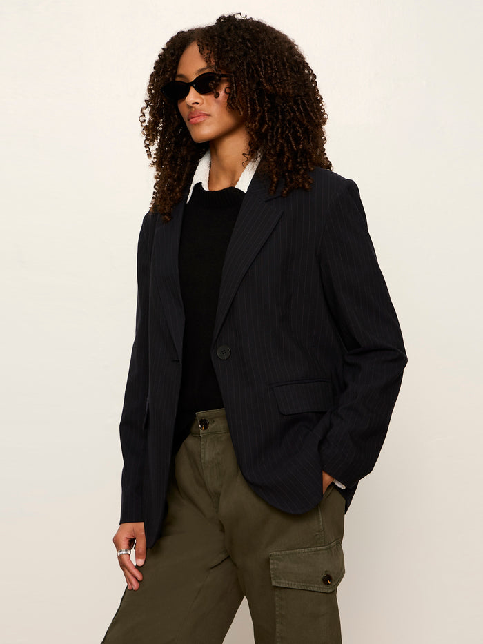 Maci Blazer Navy Pinstripe