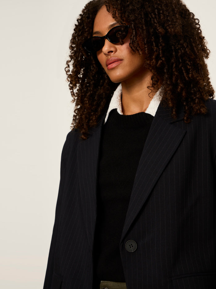 Maci Blazer Navy Pinstripe