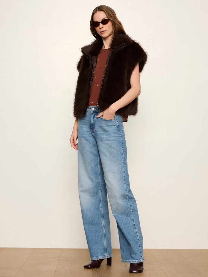 Margo Embellished Shell Top Burnt Cocoa