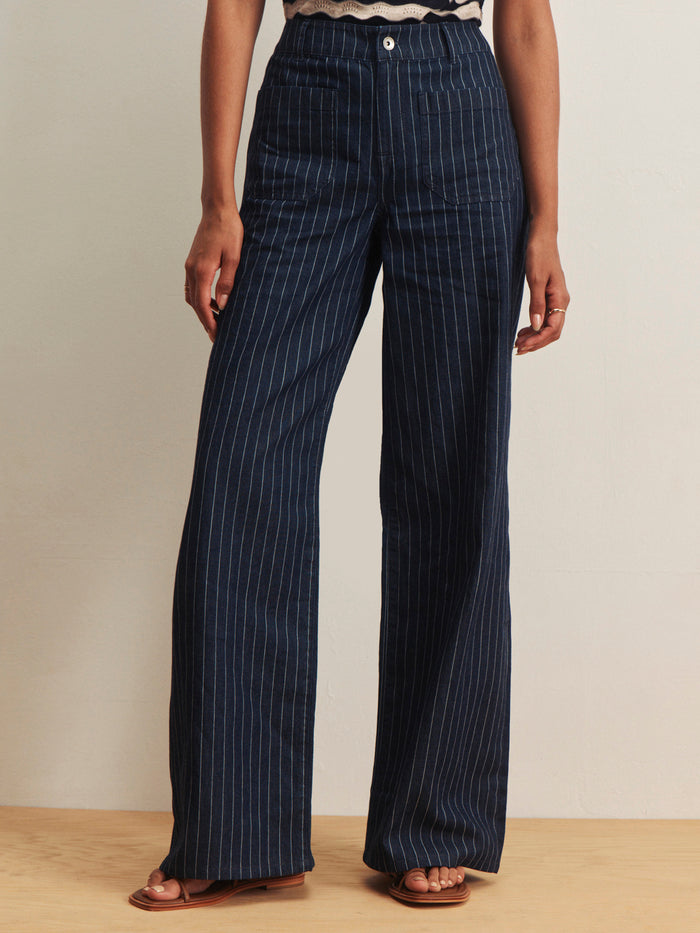 Marine Full Length Jean Luna Stripe