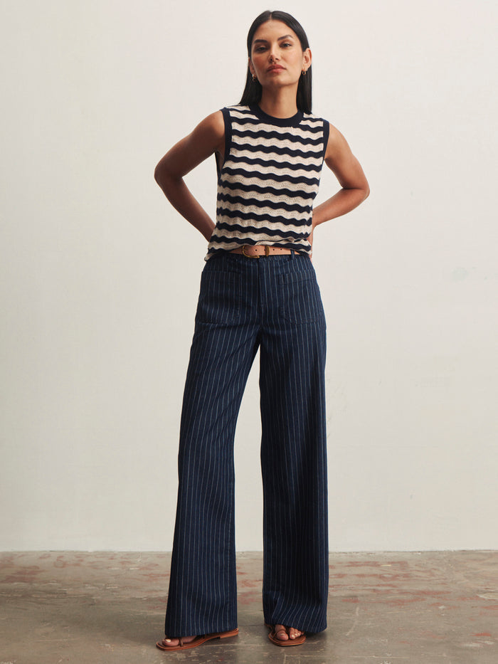 Marine Full Length Jean Luna Stripe