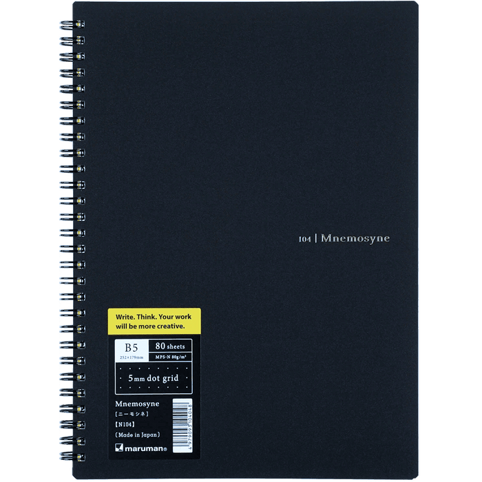 Maruman Mnemosyne Notebooks - Black - Dot - B5 - Pen Boutique Ltd
