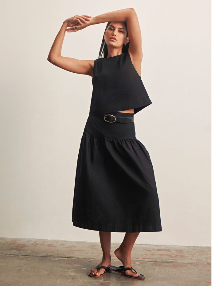 Matter Of Time Poplin Skirt Black