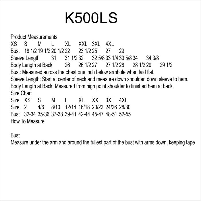 Men's Long Sleeve Polo K500LS
