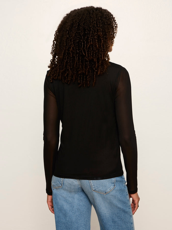 Mesh Long Sleeve Cardigan Black