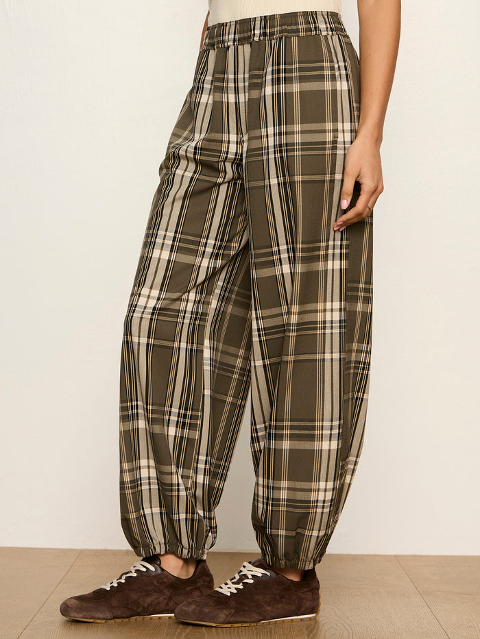 Micro Balloon Pant Linden Plaid Petite Sizing
