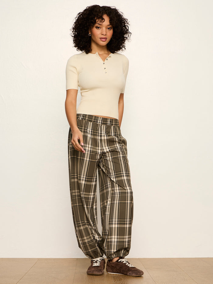 Micro Balloon Pant Linden Plaid