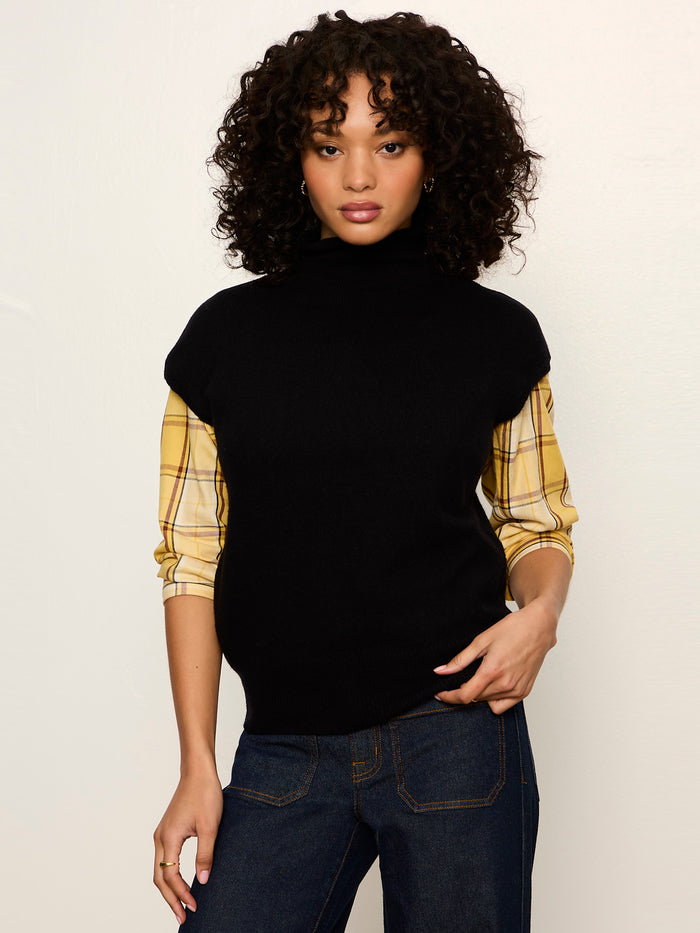 Mock Neck Sweater Shell Black