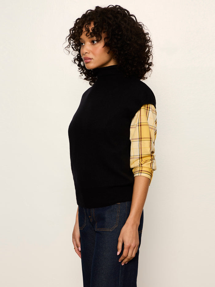 Mock Neck Sweater Shell Black