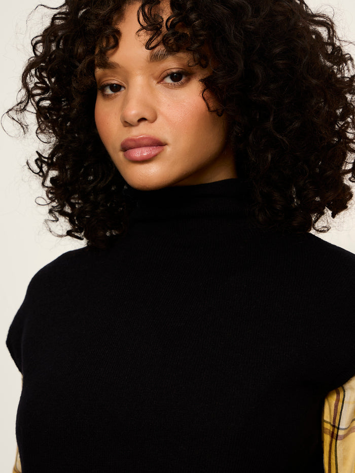 Mock Neck Sweater Shell Black