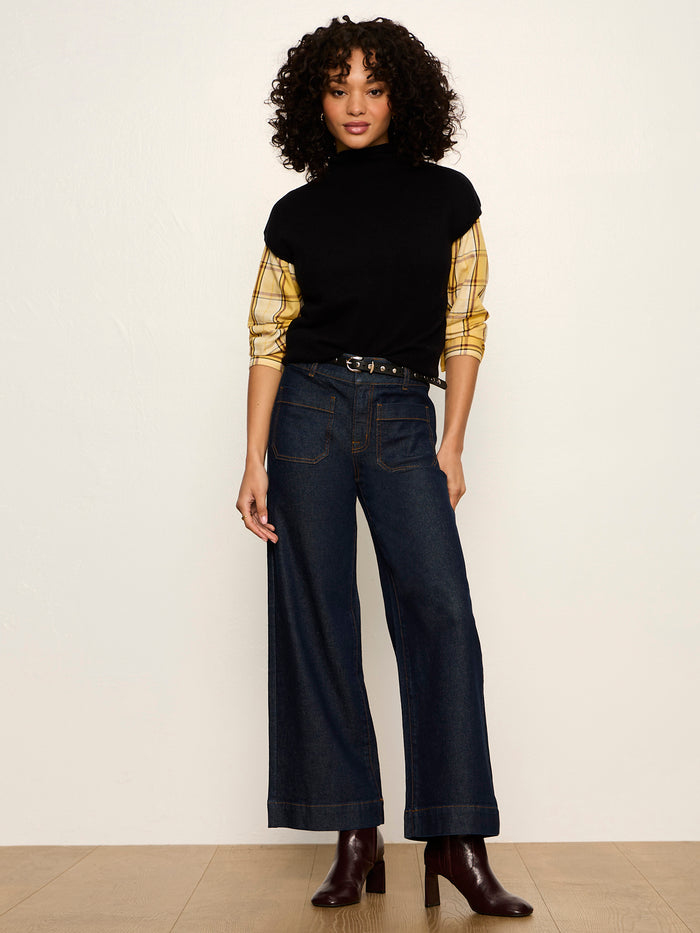 Mock Neck Sweater Shell Black