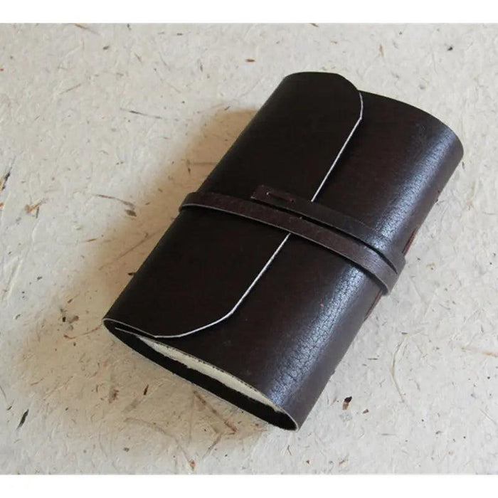 Monk Paper Buffalo Leather Dark Brown Medium Lokta Journal - Pen Boutique Ltd