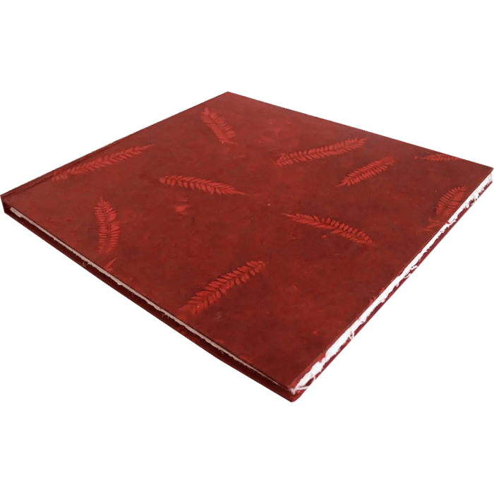 Monk Paper Veg Dyed Leather Red Lokta Hard Cover Scrap Book - Pen Boutique Ltd