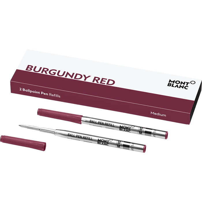 Montblanc Ballpoint Refill - Medium - Burgundy Red - 2 per pack - Pen Boutique Ltd
