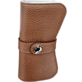 Montegrappa Italian Leather Double Pen Case- Brown - Pen Boutique Ltd