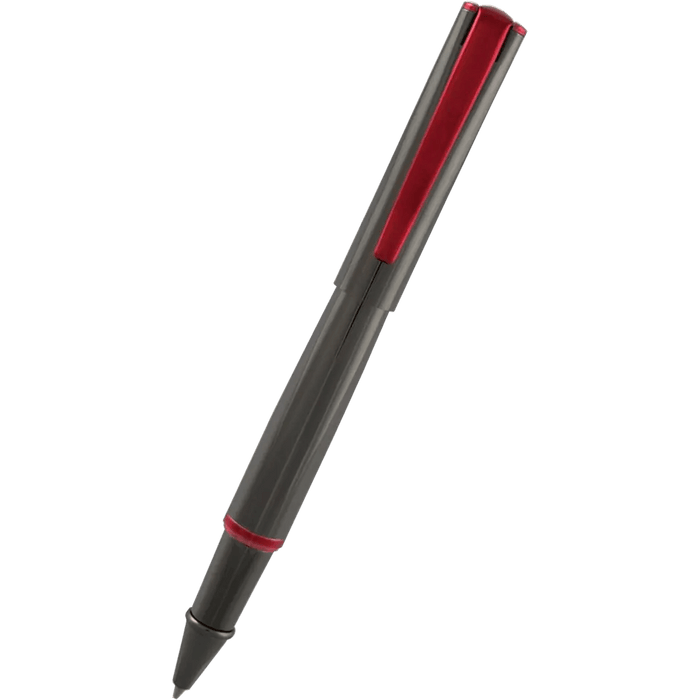 Monteverde Impressa Gun Metal with Red Trim Rollerball Pen - Pen Boutique Ltd