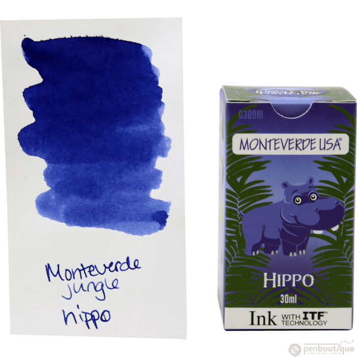 Monteverde Ink Bottle - Jungle Hippo (Dark Blue) - 30 ml - Pen Boutique Ltd