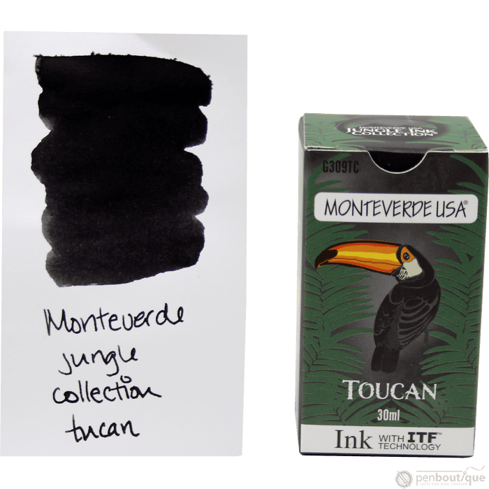 Monteverde Ink Bottle - Jungle Toucan (Black) - 30 ml - Pen Boutique Ltd